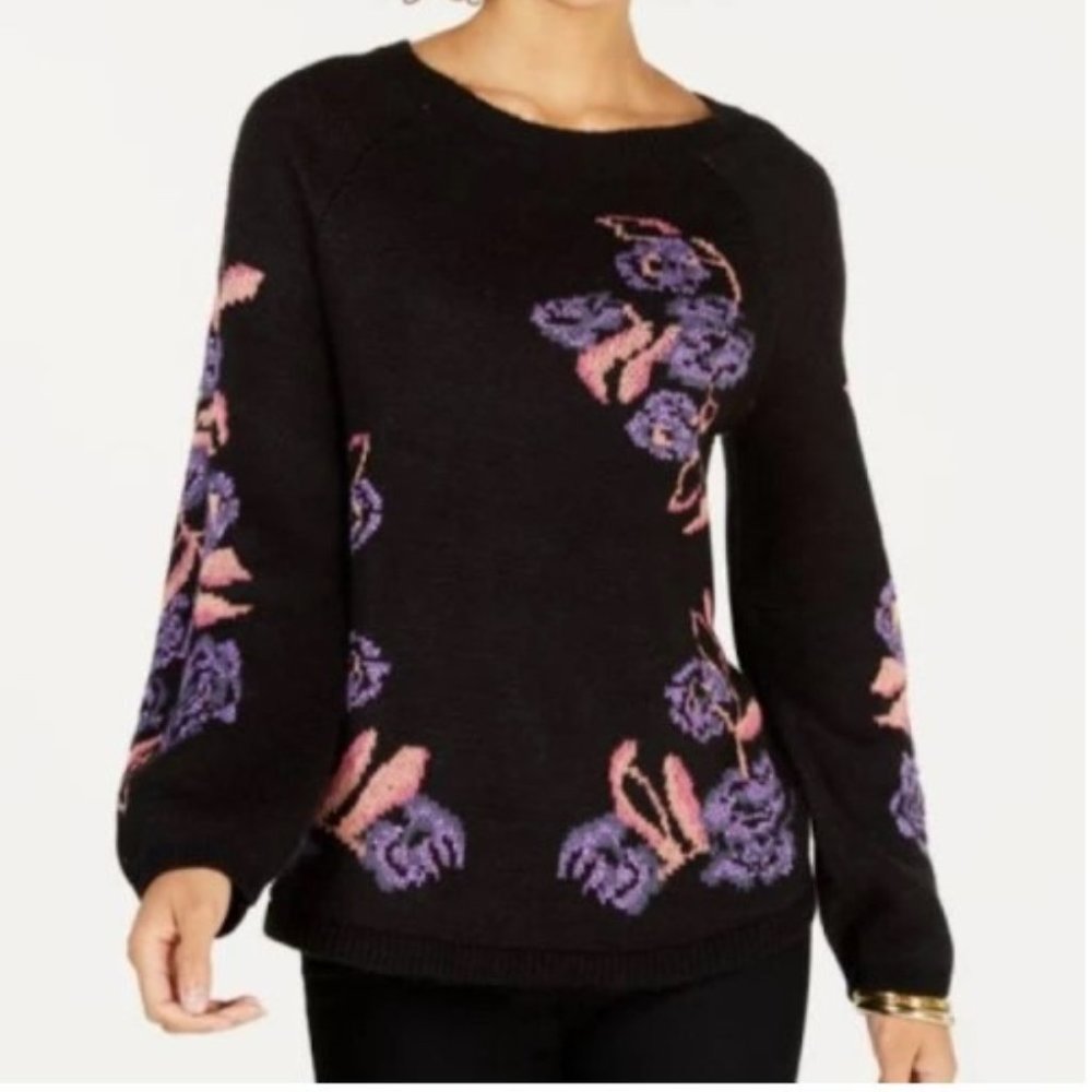 NWOT Style & Co Floral-Print Sweater